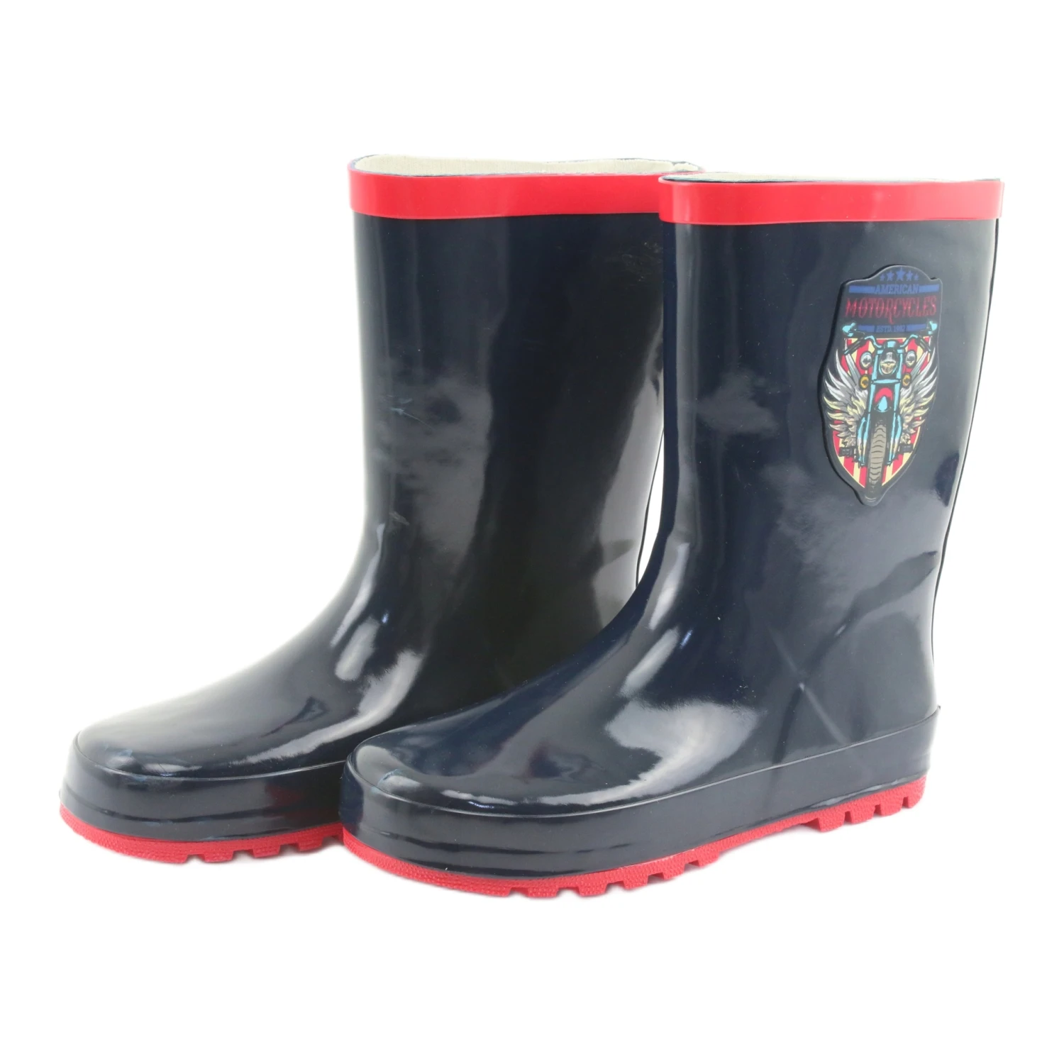 American Club Bottes De Pluie American Motorcycles Rouge Bleu Marin 3 American Club Bottes De Pluie American Motorcycles Rouge Bleu Marin – Image 3