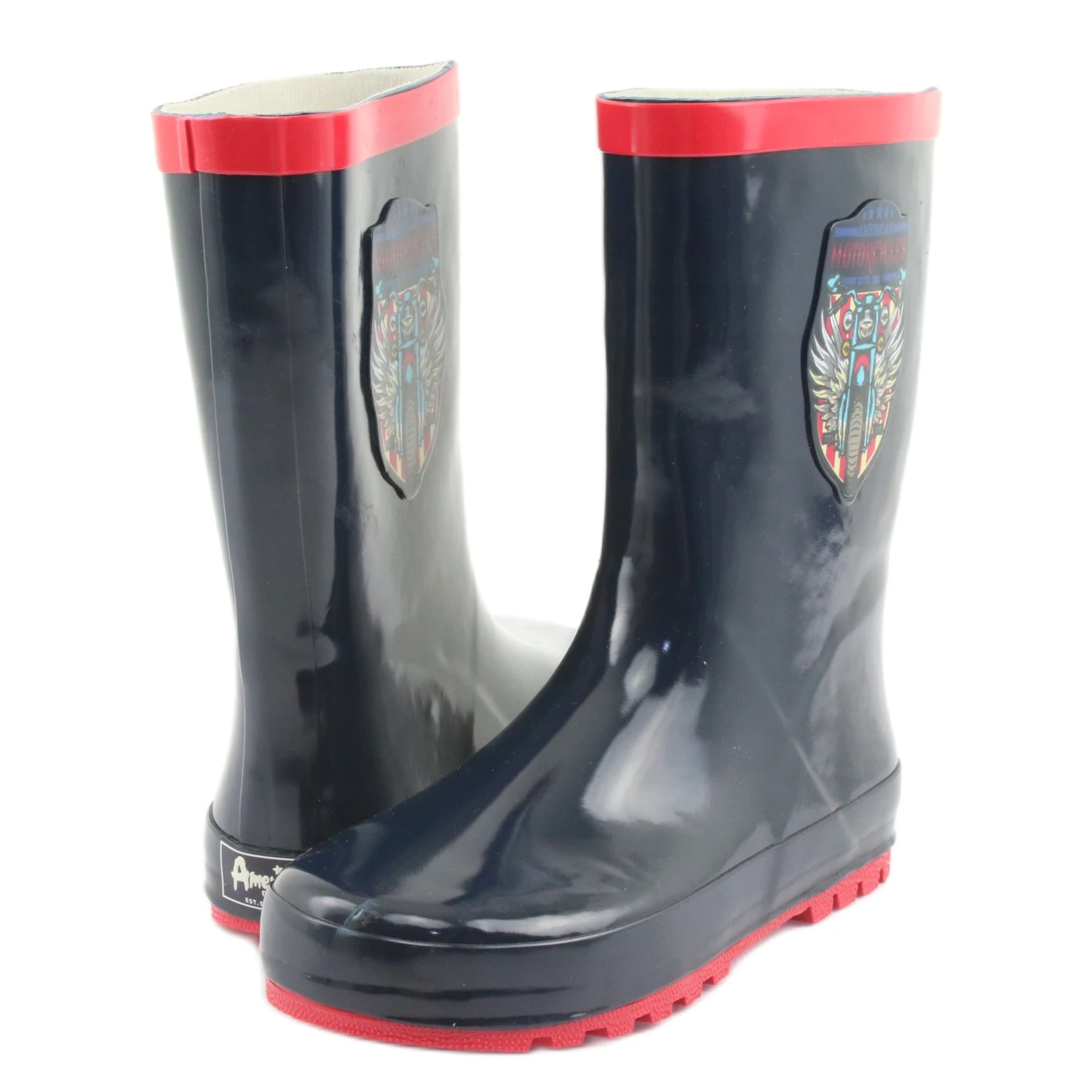 American Club Bottes De Pluie American Motorcycles Rouge Bleu Marin 4 American Club Bottes De Pluie American Motorcycles Rouge Bleu Marin – Image 4