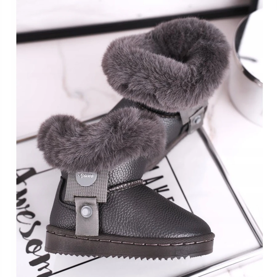 Apawwa Bottes De Neige Chaudes Pour Enfants Avec Fourrure Marella Grey Gris 2 Apawwa Bottes De Neige Chaudes Pour Enfants Avec Fourrure Marella Grey Gris – Image 2