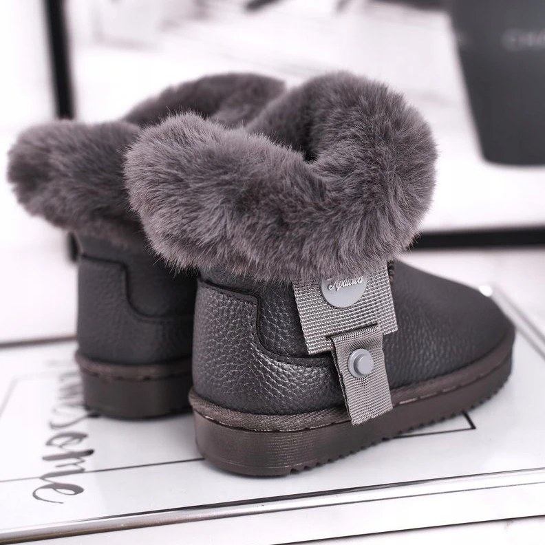 Apawwa Bottes De Neige Chaudes Pour Enfants Avec Fourrure Marella Grey Gris 4 Apawwa Bottes De Neige Chaudes Pour Enfants Avec Fourrure Marella Grey Gris – Image 4