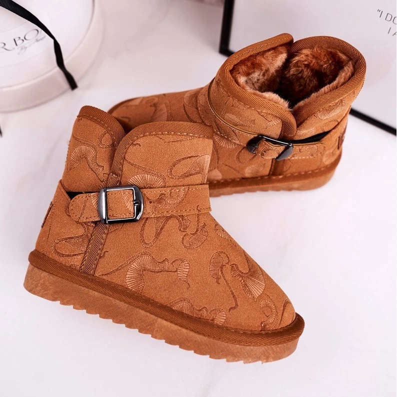 Apawwa Bottes De Neige Enfant Fourrure Marron Kawai Brun 2 Apawwa Bottes De Neige Enfant Fourrure Marron Kawai Brun – Image 2