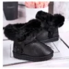 Apawwa Bottes De Neige Pour Enfants Isolées Marella Noires Avec Fourrure Le Noir