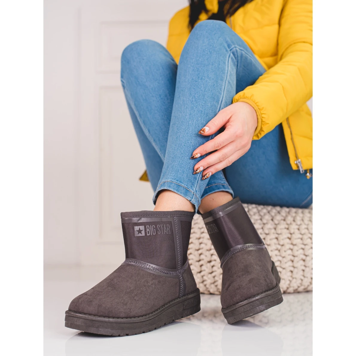 BIG STAR SHOES Bottes De Neige Courtes Femme Big Star KK274615 Gris 2 BIG STAR SHOES Bottes De Neige Courtes Femme Big Star KK274615 Gris – Image 2