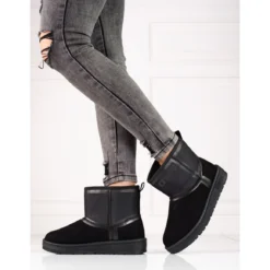 BIG STAR SHOES Bottes De Neige Courtes Femme En Daim Noir Big Star KK274614 Le Noir