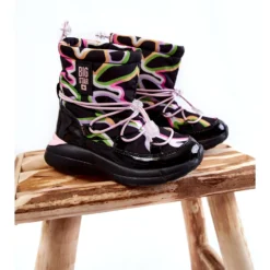 BIG STAR SHOES Bottes De Neige Enfant W Print Big Star KK374099 Noir-Rose Le Noir Multicolore