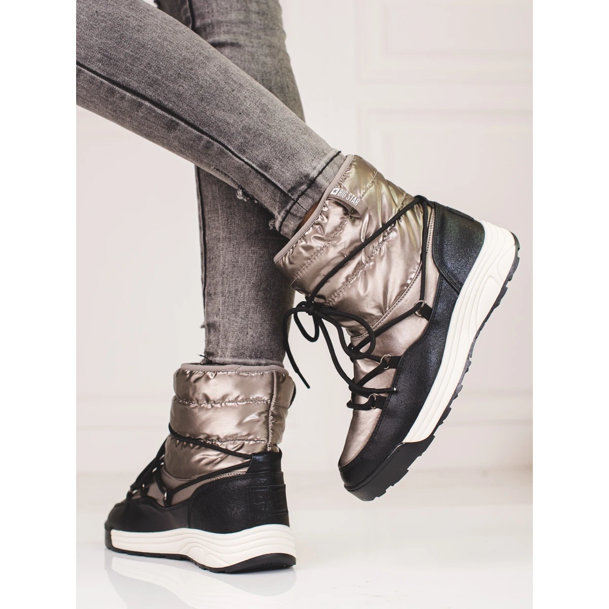 BIG STAR SHOES Bottes De Neige Femme Big Star KK274275 D'or 2 BIG STAR SHOES Bottes De Neige Femme Big Star KK274275 D'or – Image 2