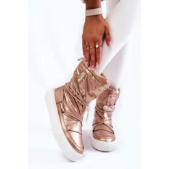 BIG STAR SHOES Bottes De Neige Isolées Femme Big Star KK274194 Beige-Or D'or