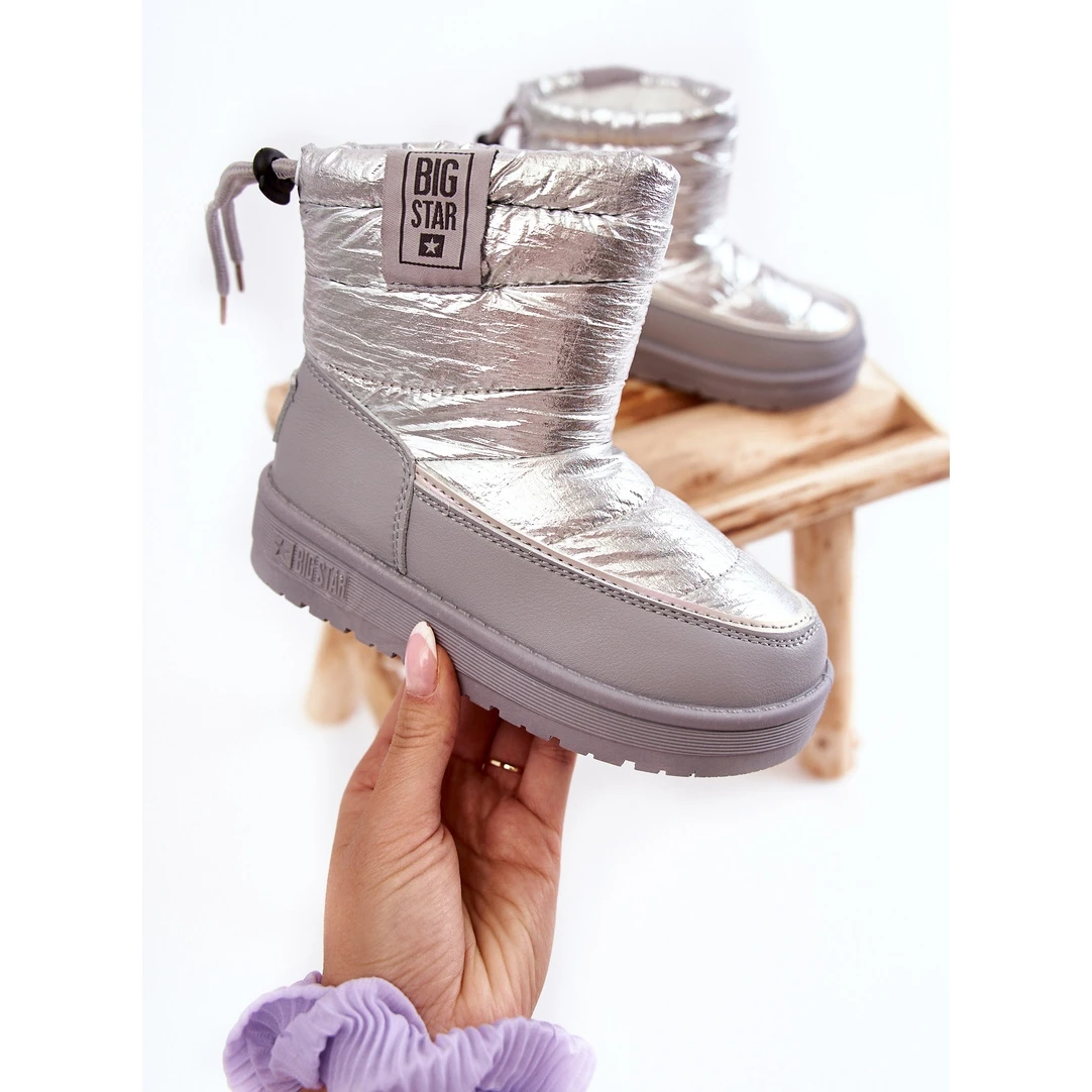 BIG STAR SHOES Bottes De Neige Pour Enfants Big Star KK374218 Szaro-Srebrne Argent Gris 4 BIG STAR SHOES Bottes De Neige Pour Enfants Big Star KK374218 Szaro-Srebrne Argent Gris – Image 4