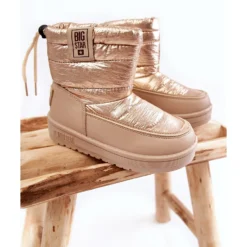 BIG STAR SHOES Bottes De Neige Pour Enfants Big Star KK374221 Beżowo-Złote Beige D'or -Lumière Écarlate Bottes big star shoes bottes de neige pour enfants big star kk374221 bezowo zlote beige dor 3 2000x2000 1