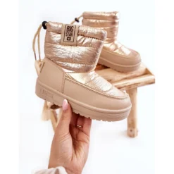 BIG STAR SHOES Bottes De Neige Pour Enfants Big Star KK374221 Beżowo-Złote Beige D'or -Lumière Écarlate Bottes big star shoes bottes de neige pour enfants big star kk374221 bezowo zlote beige dor 4 2000x2000 1