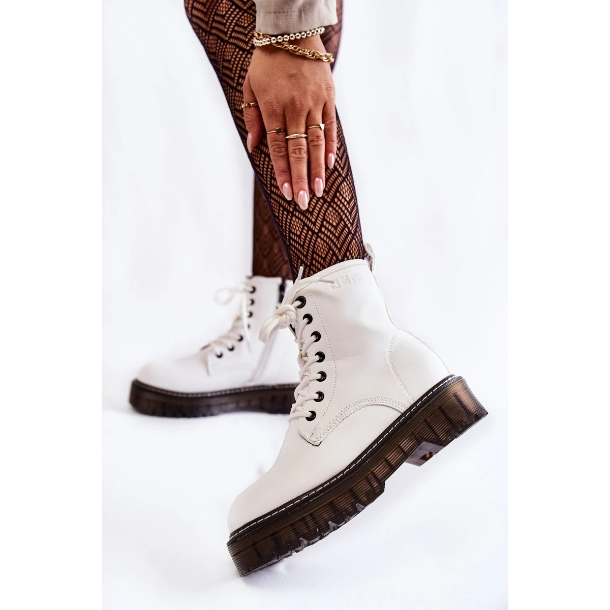 BIG STAR SHOES Bottes Pour Femmes Avec Fermeture éclair Big Star KK274536 Blanc Blanche 2 BIG STAR SHOES Bottes Pour Femmes Avec Fermeture éclair Big Star KK274536 Blanc Blanche – Image 2