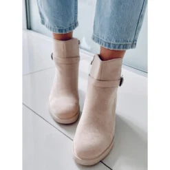 BM Bottes à Talons Larges Aretha Beige