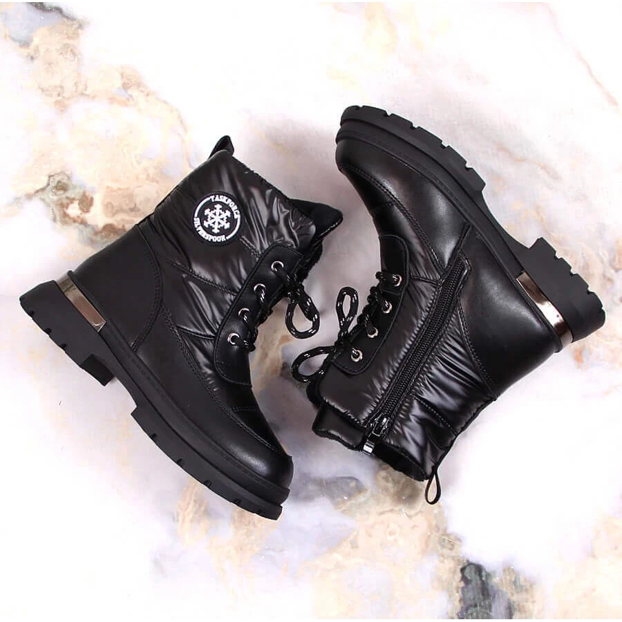 BM Bottes De Neige Fille Isolées En Laine De Mouton Noir Miss Le Noir 3 BM Bottes De Neige Fille Isolées En Laine De Mouton Noir Miss Le Noir – Image 3