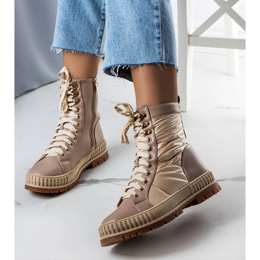 BM Bottes Isolées Beiges De Hamina D'or 2 BM Bottes Isolées Beiges De Hamina D'or – Image 2