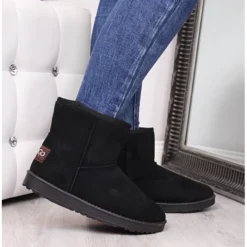 BM NEWS W EVE186A Bottes De Neige En Daim Noir Le Noir -Lumière Écarlate Bottes bm news w eve186a bottes de neige en daim noir le noir 3 2000x2000 1