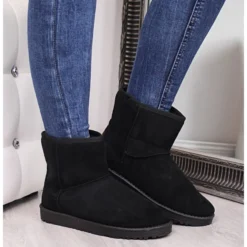 BM NEWS W EVE186A Bottes De Neige En Daim Noir Le Noir -Lumière Écarlate Bottes bm news w eve186a bottes de neige en daim noir le noir 4 2000x2000 1