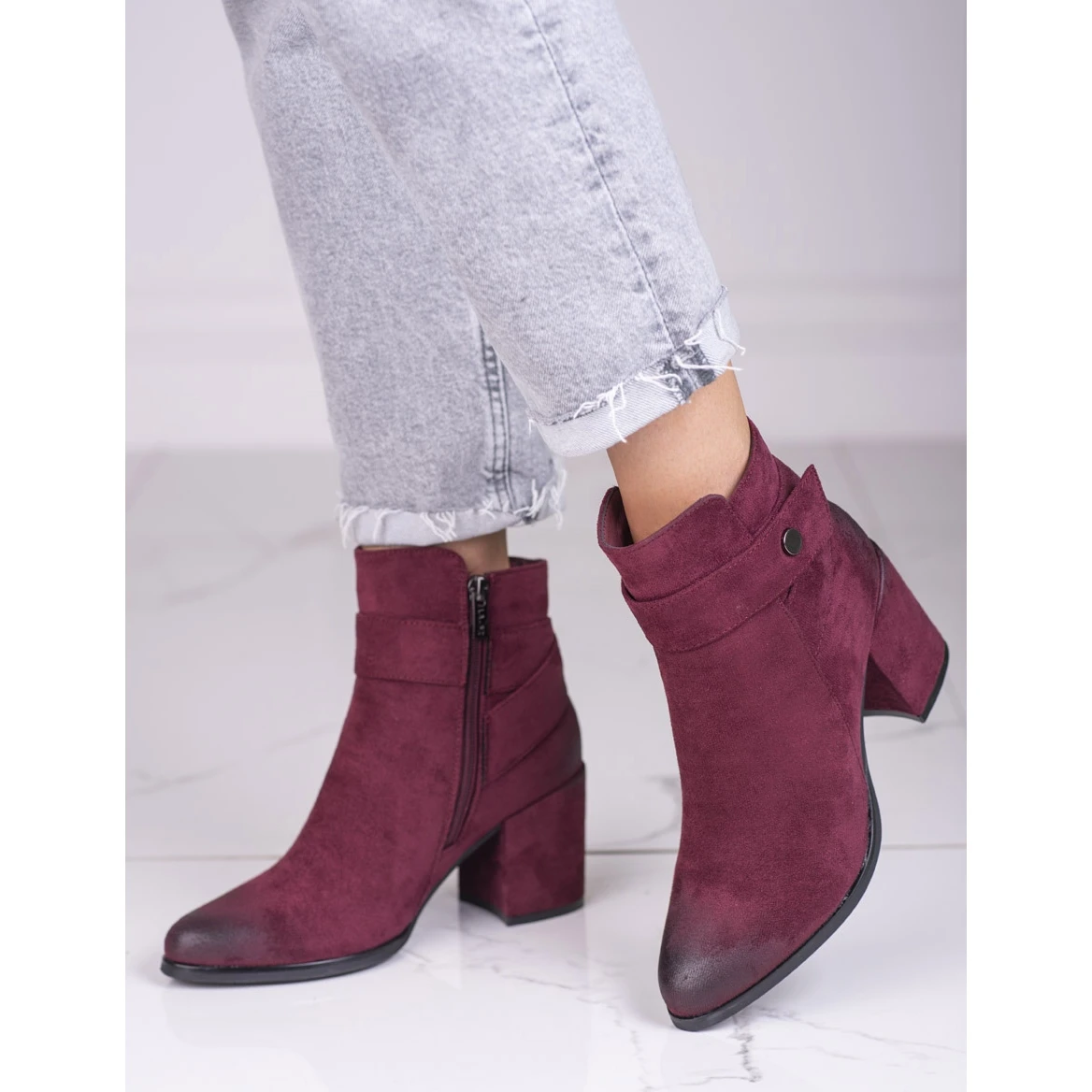 Bottes Bordeaux Pour Dames Sur Tige En Daim écologique Shelovet 1 Bottes Bordeaux Pour Dames Sur Tige En Daim écologique Shelovet