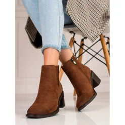 Bottes Chelsea Shelovet Marron Pour Femmes Sur Le Poteau Brun