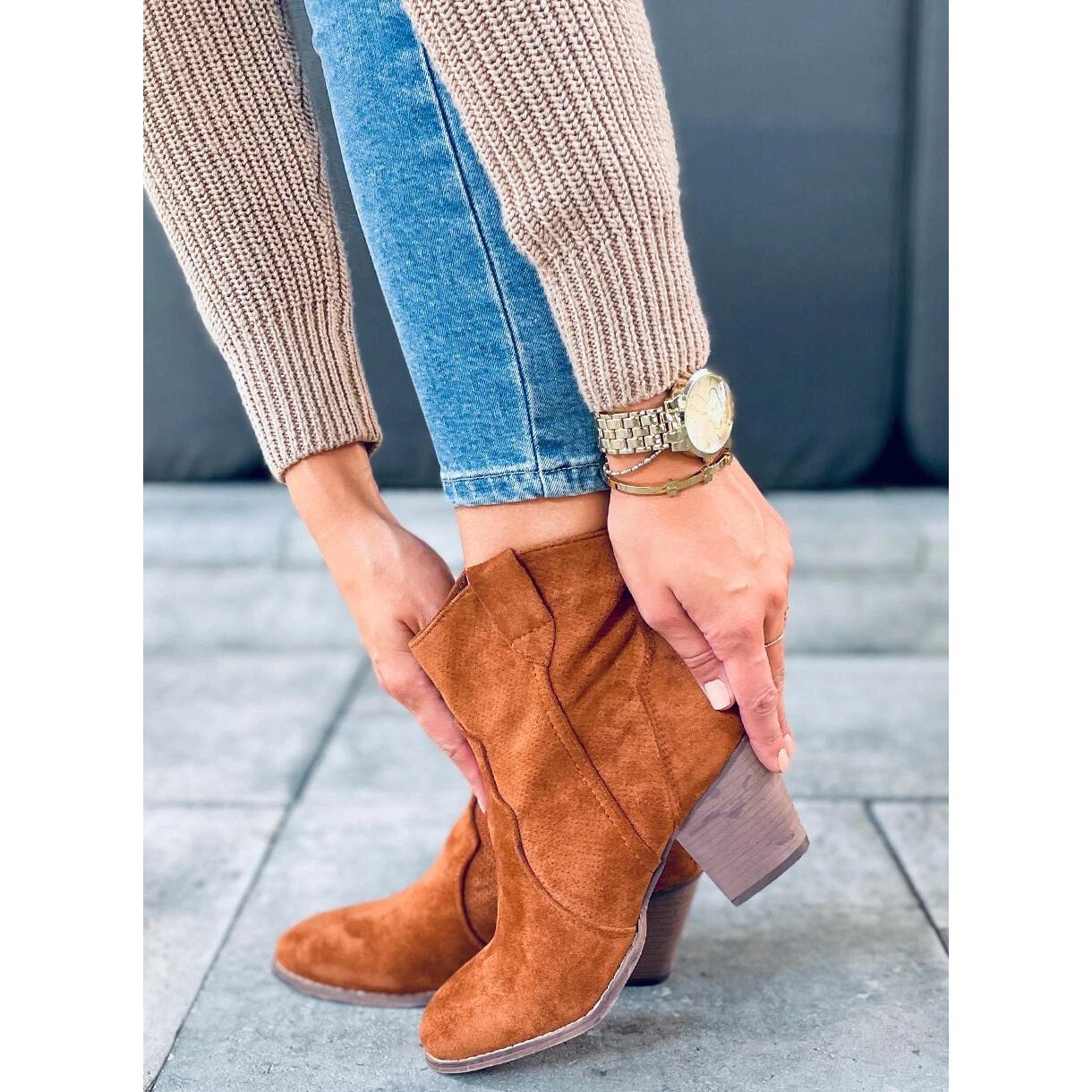 Bottes De Cowboy à Talons Hauts De Seed Camel Brun 3 Bottes De Cowboy à Talons Hauts De Seed Camel Brun – Image 3