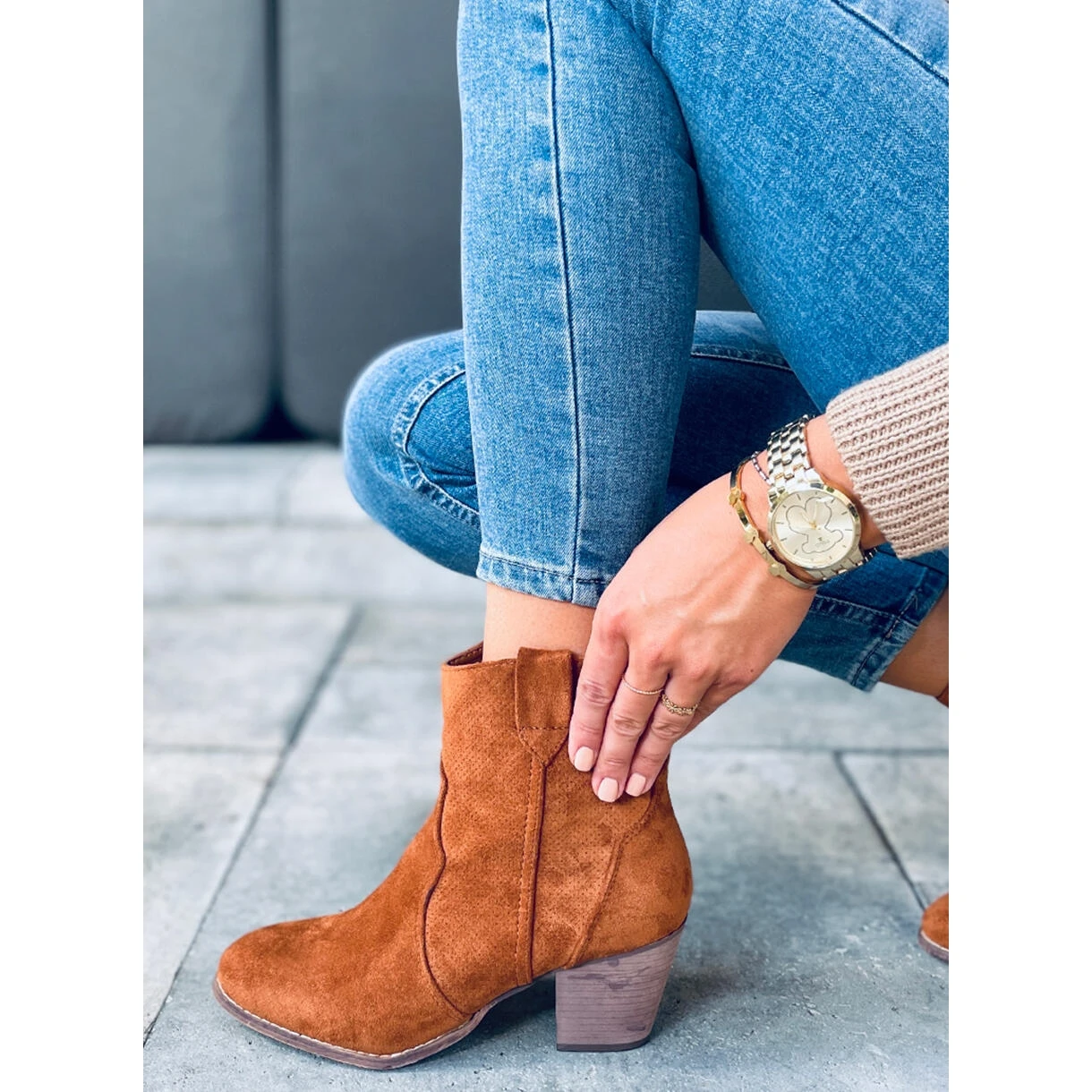 Bottes De Cowboy à Talons Hauts De Seed Camel Brun 4 Bottes De Cowboy à Talons Hauts De Seed Camel Brun – Image 4