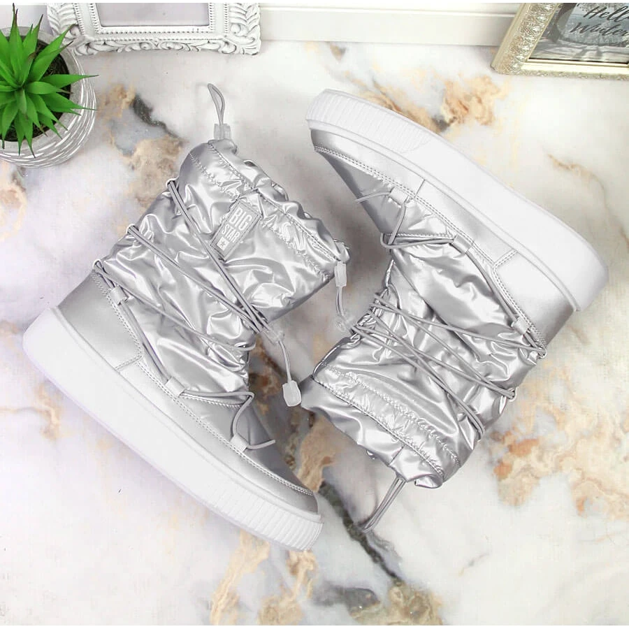 Bottes De Neige à Enfiler Argentées Métallisées Big Star KK274195 5 Bottes De Neige à Enfiler Argentées Métallisées Big Star KK274195 – Image 5