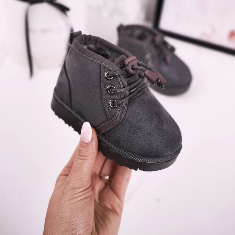 Bottes De Neige à Lacets Pour Enfants Réchauffées Avec Fourrure Grey Hunter Gris 2 Bottes De Neige à Lacets Pour Enfants Réchauffées Avec Fourrure Grey Hunter Gris – Image 2