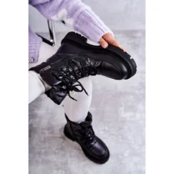 Bottes De Neige à Lacets Pour Femmes GOE KK2N4017 Noir Le Noir