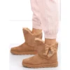 Bottes De Neige Avec Un Bouton Niki Camel Brun
