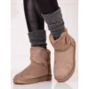 Bottes De Neige Chaudes Pour Femmes Shelovet Marron Avec Un Bouton Brun
