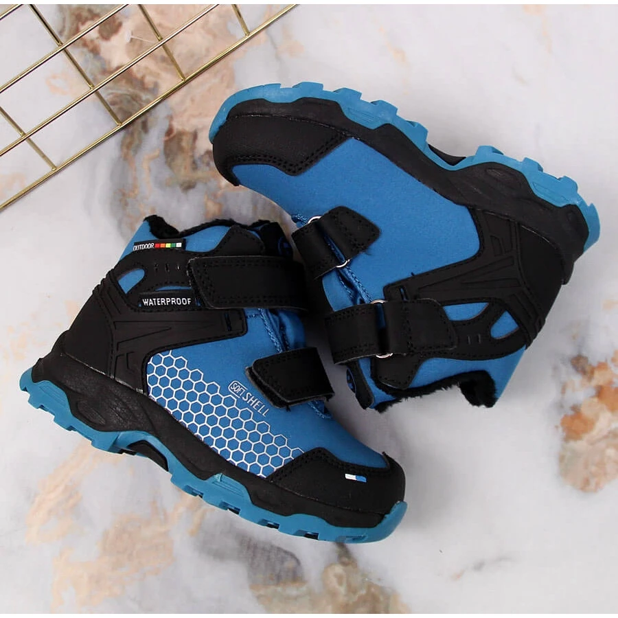 Bottes De Neige De Trekking Imperméables à Velcro Bleues American Club Le Noir 3 Bottes De Neige De Trekking Imperméables à Velcro Bleues American Club Le Noir – Image 3