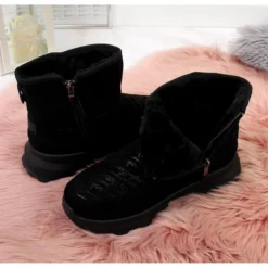 Bottes De Neige En Daim News W EVE311A Noir Le Noir -Lumière Écarlate Bottes bottes de neige en daim news w eve311a noir le noir 4 2000x2000 1