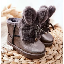 Bottes De Neige Enfant Avec Fourrure Avec Oreilles Lapin Gris Brun Argent -Lumière Écarlate Bottes bottes de neige enfant avec fourrure avec oreilles lapin gris brun argent 3 2000x2000 1