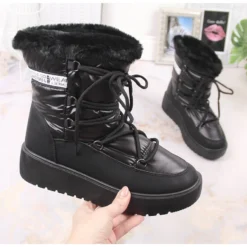 Bottes De Neige Filippo à Lacets, Chaudes, Noires Pour Femmes Le Noir -Lumière Écarlate Bottes bottes de neige filippo a lacets chaudes noires pour femmes le noir 4 2000x2000 1