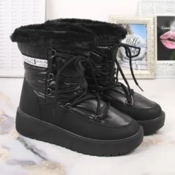 Bottes De Neige Filippo à Lacets, Chaudes, Noires Pour Femmes Le Noir -Lumière Écarlate Bottes bottes de neige filippo a lacets chaudes noires pour femmes le noir 5 2000x2000 1