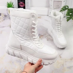 Bottes De Neige Hautes Pour Femmes Avec Fourrure, Blanches Vinceza