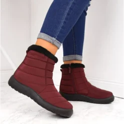 Bottes De Neige Imperméables Avec Une Fermeture éclair NEWS Bordeaux Rouge -Lumière Écarlate Bottes bottes de neige impermeables avec une fermeture eclair news bordeaux rouge 5 2000x2000 1