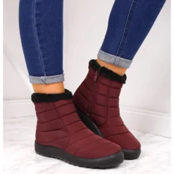 Bottes De Neige Imperméables Avec Une Fermeture éclair NEWS Bordeaux Rouge -Lumière Écarlate Bottes bottes de neige impermeables avec une fermeture eclair news bordeaux rouge 6 2000x2000 1