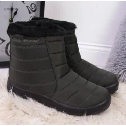 Bottes De Neige Imperméables Avec Une Fermeture éclair NEWS Kaki Vert -Lumière Écarlate Bottes bottes de neige impermeables avec une fermeture eclair news kaki vert 3 2000x2000 1