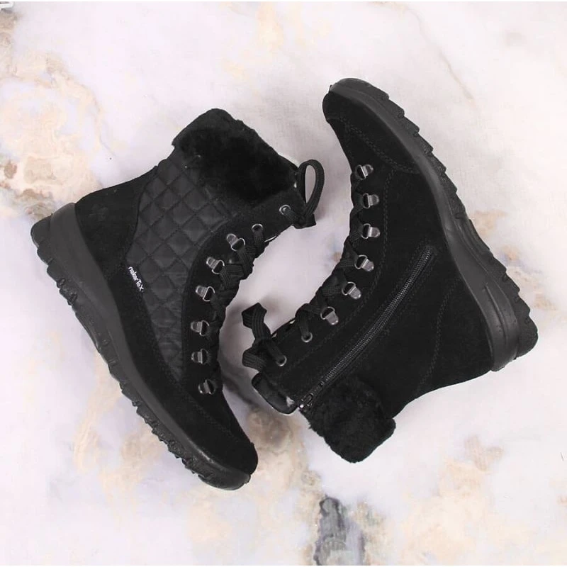 Bottes De Neige Imperméables En Cuir Rieker W RKR561 Le Noir 6 Bottes De Neige Imperméables En Cuir Rieker W RKR561 Le Noir – Image 6