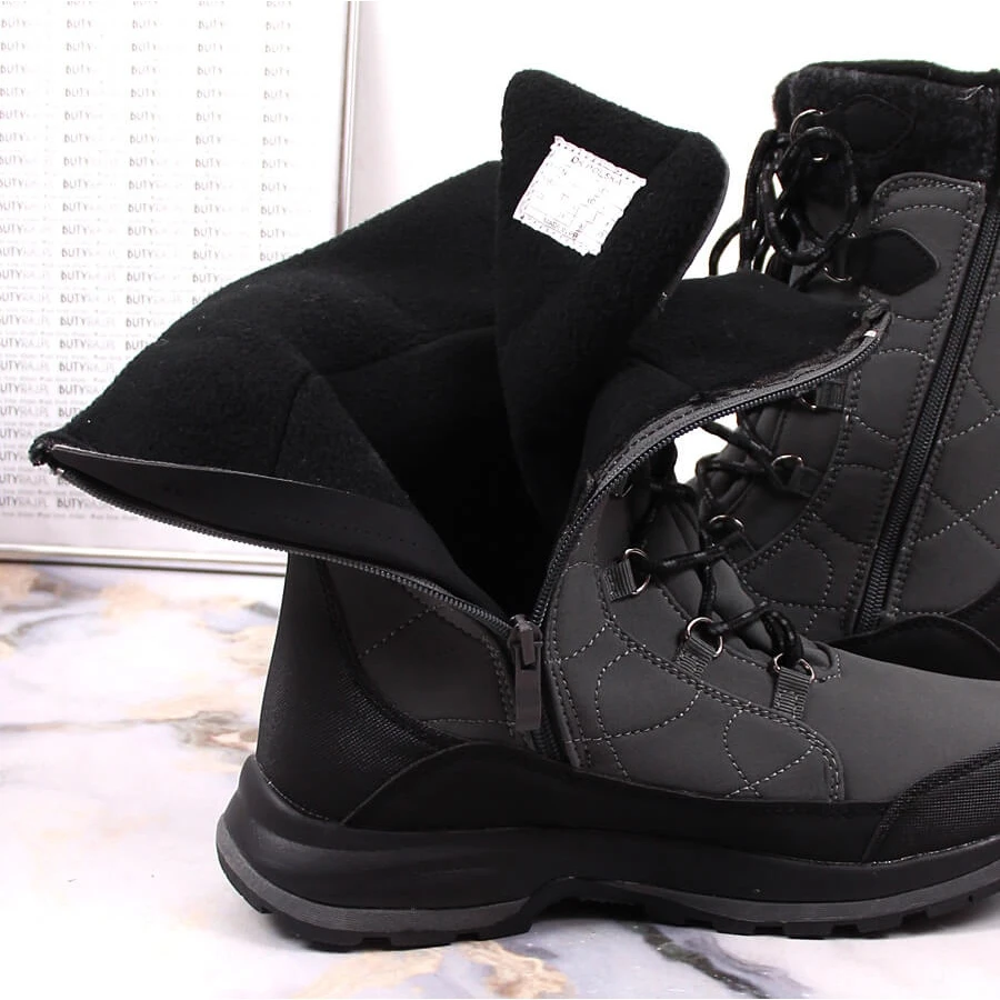 Bottes De Neige Imperméables Grises à Lacets Et à Glissière DK 2105 4 Bottes De Neige Imperméables Grises à Lacets Et à Glissière DK 2105 – Image 4