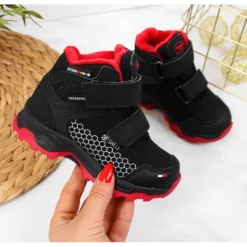 Bottes De Neige Imperméables Noires à Velcro Pour Garçon American Club Le Noir