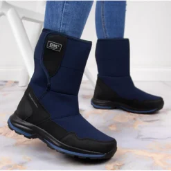 Bottes De Neige Imperméables Pour Femmes Avec Velcro Bleu Marine DK -Lumière Écarlate Bottes bottes de neige impermeables pour femmes avec velcro bleu marine dk 5 2000x2000 1