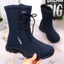 Bottes De Neige Imperméables Pour Femmes, Bleu Marine DK -Lumière Écarlate Bottes bottes de neige impermeables pour femmes bleu marine dk 3 2000x2000 1