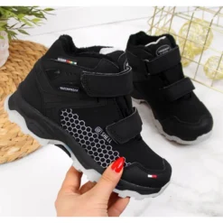 Bottes De Neige Imperméables Velcro American Club Jr AM851A Le Noir