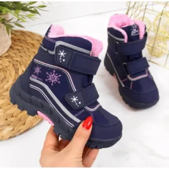 Bottes De Neige Imperméables Velcro American Club Jr AM852A Bleu Marin