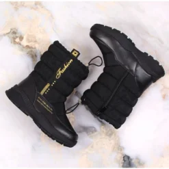 Bottes De Neige Isolées En Laine De Mouton Miss Jr EVE391 Le Noir -Lumière Écarlate Bottes bottes de neige isolees en laine de mouton miss jr eve391 le noir 4 2000x2000 1