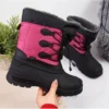 Bottes De Neige Isolées Imperméables Pour Femmes Rose Gallop Le Noir