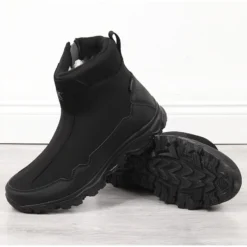 Bottes De Neige Isolées Imperméables Pour Hommes Noir DK Le Noir