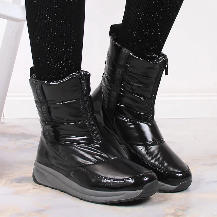 Bottes De Neige Isolées Métallisées Noires Pour Femmes Big Star KK274392 Argent 2 Bottes De Neige Isolées Métallisées Noires Pour Femmes Big Star KK274392 Argent – Image 2