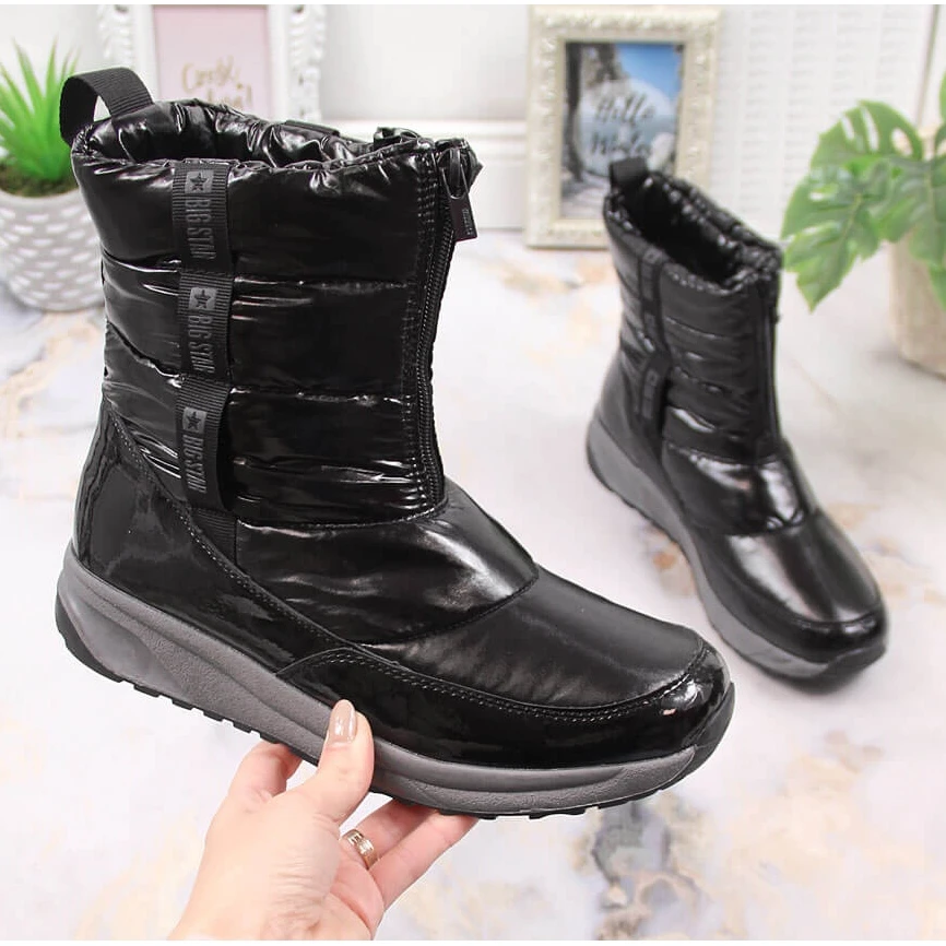 Bottes De Neige Isolées Métallisées Noires Pour Femmes Big Star KK274392 Argent 4 Bottes De Neige Isolées Métallisées Noires Pour Femmes Big Star KK274392 Argent – Image 4